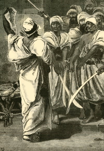 Bagaus फारसी गार्ड, 1890 के लिए अपने संदेश देने। द्वारा अज्ञात