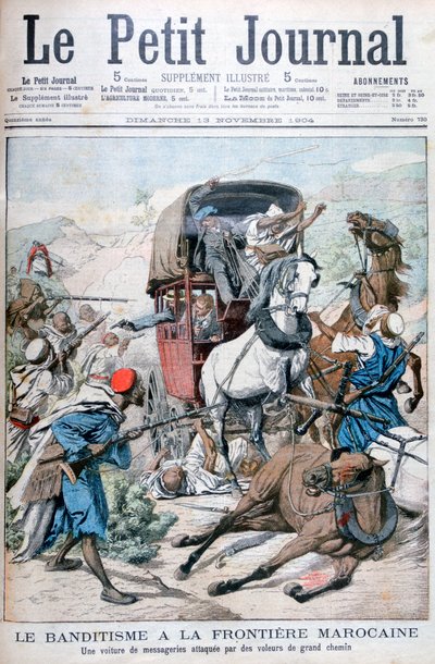 मोरक्को सीमा पर एक मेल कोच पर हमला करने वाले डाकुओं, 1904 द्वारा अज्ञात