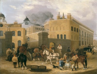 साउथवार्क में बार्कले और पर्किन्स ब्रूअरी, c1840 द्वारा अज्ञात