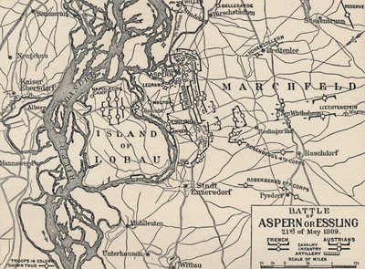 एस्परन या एस्लिंग की लड़ाई, 21 मई 1809, 1896 द्वारा अज्ञात
