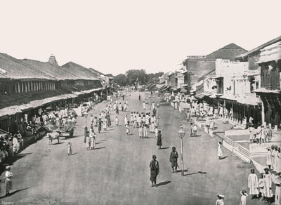 बाजार दृश्य, मूल तिमाही, कलकत्ता, भारत, 1895। द्वारा अज्ञात
