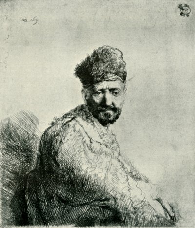 एक धुंधली प्राच्य टोपी और बागे में दाढ़ी वाला आदमी: कलाकार पिता, 1631, 1906। द्वारा अज्ञात