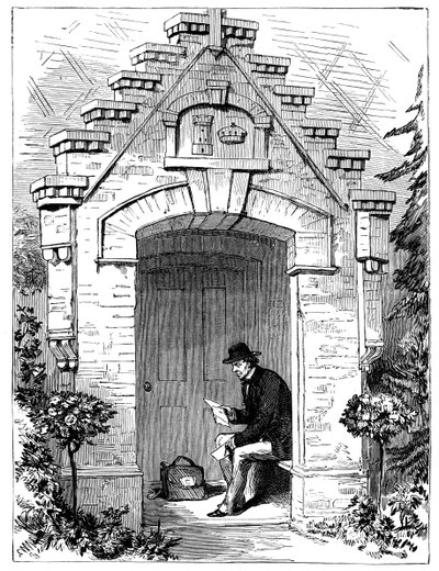 बेंजामिन डिसरायली 1804-1881 19 वीं शताब्दी में ह्युगेनडेन लॉज के पोर्च में पत्र पढ़ना द्वारा अज्ञात
