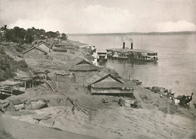 भामो - इररावादी फ्लोटिला मेल स्टीमर घाट पर, 1900। द्वारा अज्ञात