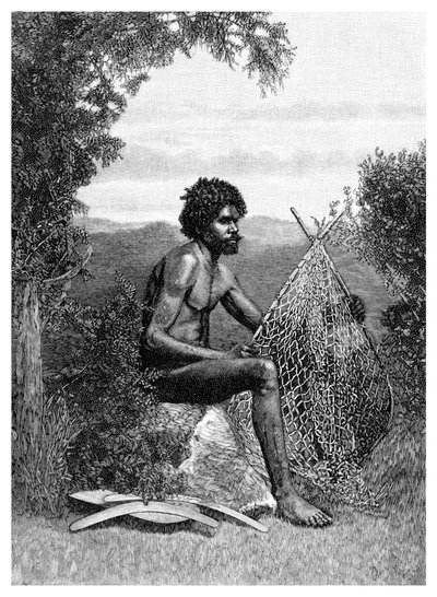 ब्लैकफेलो मिडिंग हिज नेट, ऑस्ट्रेलिया, 1886 द्वारा अज्ञात