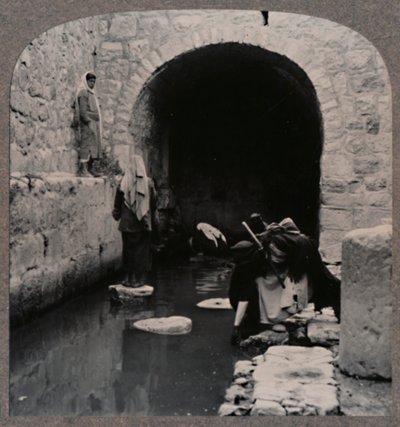 सिलोअम के पूल में आंखें धोते हुए अंधा आदमी, c1900 द्वारा अज्ञात