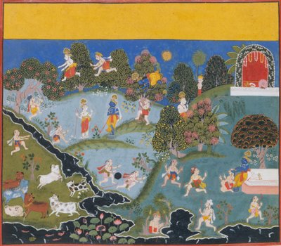 ब्लाइंडमैन्स ब्लफ़ ... भगवान विष्णु की एक प्रच्छन्न भागवत पुराण प्राचीन कथा से, c1715-20। द्वारा अज्ञात