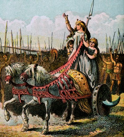 Boadicea और उसकी सेना, c1850 द्वारा अज्ञात
