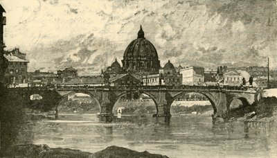 ब्रिज ऑफ सेंट एंजेलो, रोम, 1890। द्वारा अज्ञात