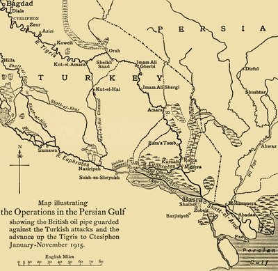 मध्य पूर्व में ब्रिटिश तेल पाइपलाइन, प्रथम विश्व युद्ध, 1915, c1920। द्वारा अज्ञात