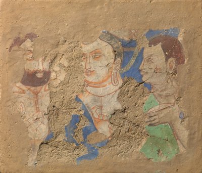 दो शिष्यों के साथ बुद्ध, लगभग। छठी-सातवीं सदी. द्वारा अज्ञात