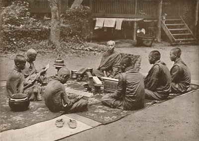 प्यूपिल्स के साथ बौद्ध पुजारी, 1900। द्वारा अज्ञात