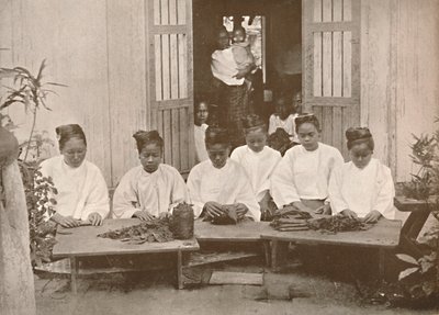 बर्मी सिगार मेकर्स, 1900। द्वारा अज्ञात