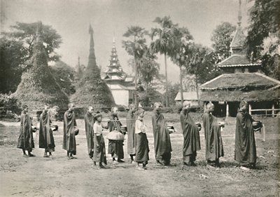 बर्मी फ्योंगीज कलेक्टिंग ऑलम्स, 1900। द्वारा अज्ञात