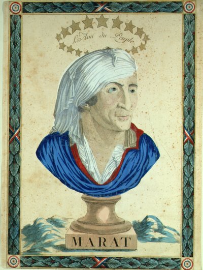 मराट की प्रतिमा, 1793-1794। द्वारा अज्ञात
