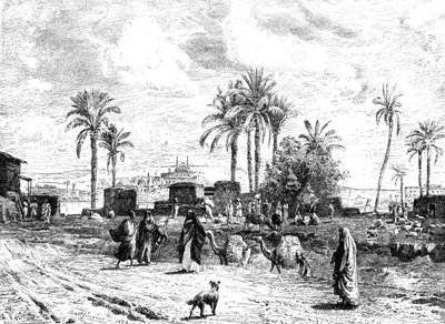 काहिरा को नील नदी के बाएं किनारे से देखा गया, 1881 द्वारा अज्ञात