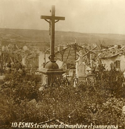 Esnes, उत्तरी फ्रांस के कब्रिस्तान में कलवारी, c1914-c1918 द्वारा अज्ञात