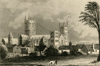 कैंटरबरी कैथेड्रल, केंट, c1845। द्वारा अज्ञात
