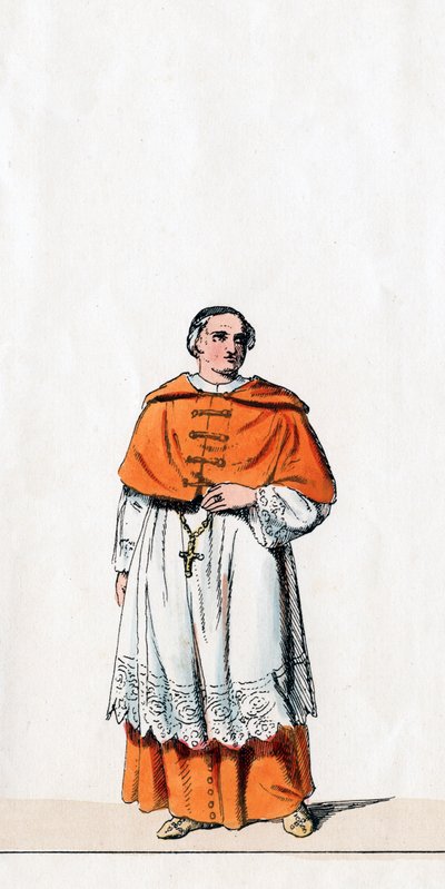 कार्डिनल वोल्सी, शेक्सपियर प्ले के लिए पोशाक डिजाइन, 19 वीं शताब्दी के हेनरी VIII द्वारा अज्ञात