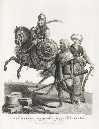 मामलुक घुड़सवार और मामलुक और बेडौइन पैदल सेना के सैनिक, 1804 में द्वारा अज्ञात