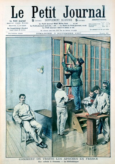फ्रेन्स, 1907 में जेल में सेल और पुस्तकालय द्वारा अज्ञात