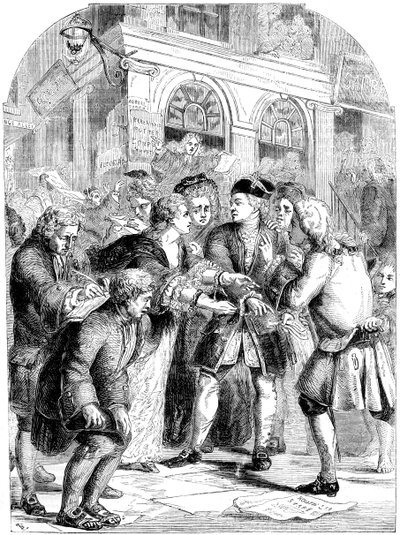 चेंज, गली, सिंगापुर, साउथ सी बबल के उन्माद के दौरान, c1720 19 वीं सदी द्वारा अज्ञात
