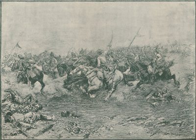 Marengo, 1800, 1896 की लड़ाई में बारहवें हुसारों का आरोप। द्वारा अज्ञात