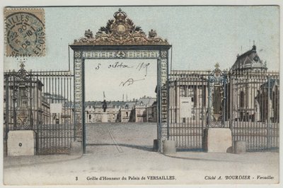 चेटो डी वर्साय: ऑनर ग्रिड - पोस्टकार्ड दिनांक 1905 द्वारा अज्ञात