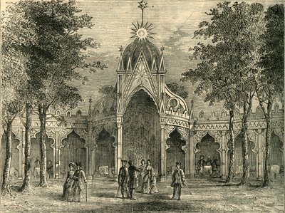 वॉक्सहॉल गार्डन में चीनी मंडप, c1878। द्वारा अज्ञात