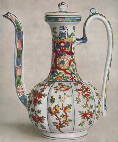 पांच रंगों की सजावट के साथ चीनी पोर्सिलेन ईईआरवी। वान ली की अवधि, 1573-1619, 1928 द्वारा अज्ञात
