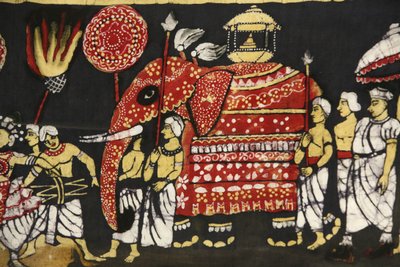 कैंडी, श्रीलंका पेरिस फ्रांस में पवित्र बुद्ध दांत अवशेष तीर्थयात्रा को दर्शाने वाला कपड़ा प्रिंट द्वारा अज्ञात
