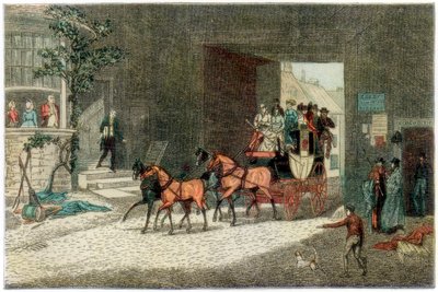 एक सराय, 1890 के यार्ड में पहुंचने वाले कोच द्वारा अज्ञात