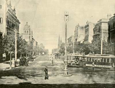 ट्रिन्स बिल्डिंग से कॉलिन्स स्ट्रीट, मेलबोर्न, 1901। द्वारा अज्ञात
