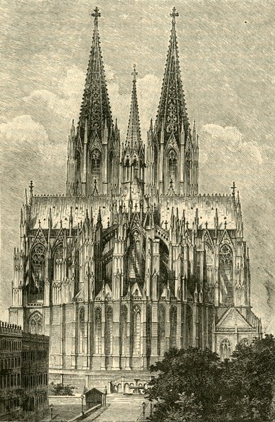 कोलोन कैथेड्रल, पूर्व से, 1890। द्वारा अज्ञात