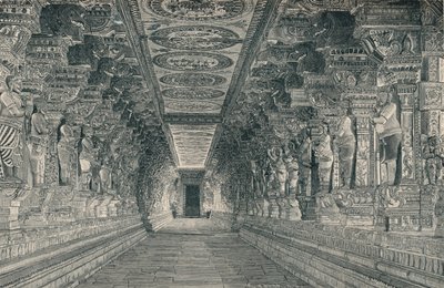 रामेश्वरम दक्षिणी भारत के द्वीप पर हिंदू मंदिर के आंतरिक भाग में कर्नल, c1903, द्वारा अज्ञात