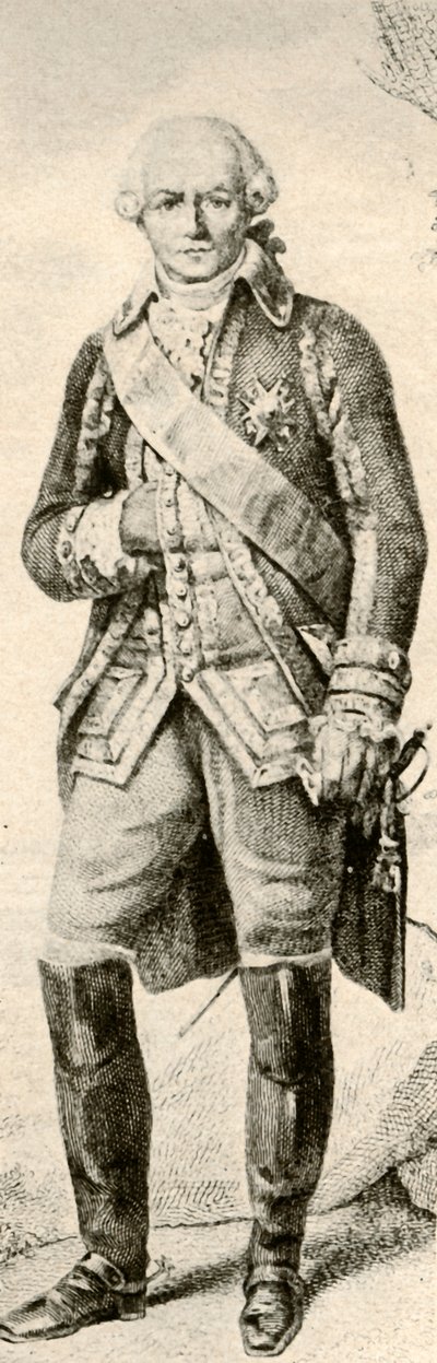 कोमटे डे रोशाम्बू, एक फ्रांसीसी अधिकारी की पोशाक दिखाते हुए, 1791, 1937। द्वारा अज्ञात