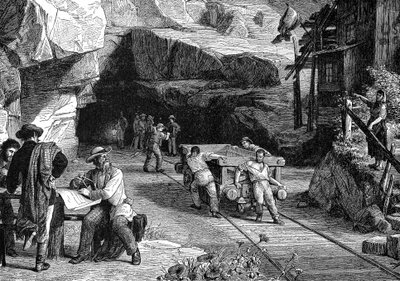 आल्प्स, 1880 के नीचे सेंट गॉथर्ड टनल का निर्माण द्वारा अज्ञात