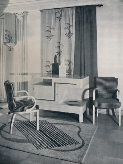 फोर्ट्सम एंड मेसन लिमिटेड, लंदन, 1936 के लिए हेयस मार्शल द्वारा डिज़ाइन किए गए एक कमरे का कोना द्वारा अज्ञात