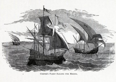 कोर्टेज्स फ्लीट सेलिंग फॉर मैक्सिको, 1882 द्वारा अज्ञात