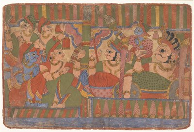 नायकों की परिषद ... महाभारत के एक विस्थापित महाभारत से, सीए। 1800। द्वारा अज्ञात