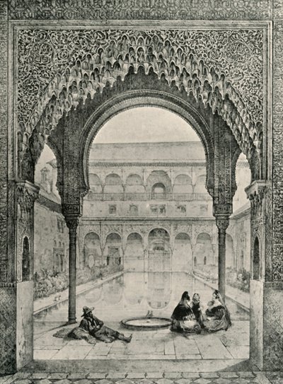 फिश-तालाब का न्यायालय, 19 वीं शताब्दी, 1907। द्वारा अज्ञात