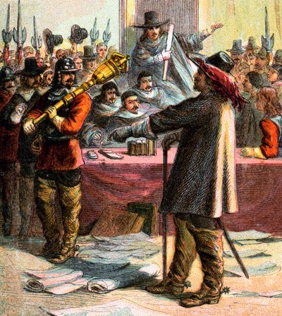 क्रॉमवेल टर्न आउट संसद, 17 वीं शताब्दी, c1850 द्वारा अज्ञात