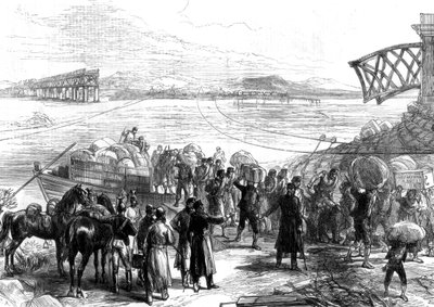 1875 में स्पेन के कास्टिजॉन में ईब्रो को पार करना द्वारा अज्ञात