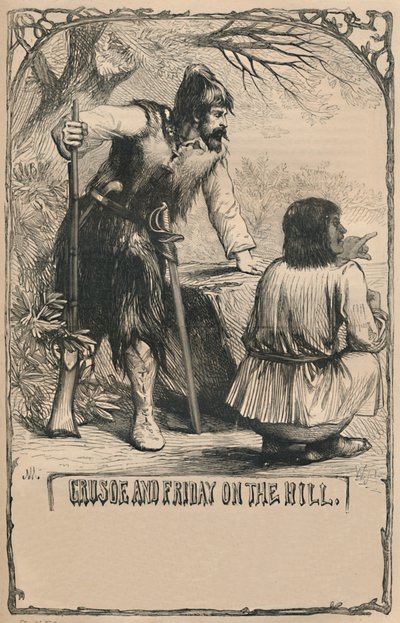 क्रूसो एंड फ्राइडे ऑन द हिल, c1870 द्वारा अज्ञात