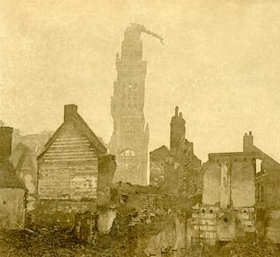 Notre-Dame de Brebières, अल्बर्ट, उत्तरी फ्रांस, c1915-c1918 के क्षतिग्रस्त शिखर द्वारा अज्ञात