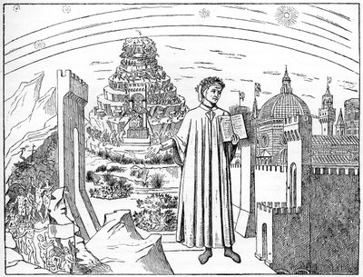 डांटे 1265-1321, फ्लोरेंस एंड द सेवन सर्कल्स ऑफ हेल, 1882 द्वारा अज्ञात