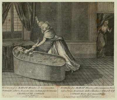 मराट की मृत्यु, सी। 1793. द्वारा अज्ञात