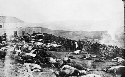 राच्य के गढ़ की रक्षा, ड्रूज़ विद्रोह, जबल एल ड्रूज़, सीरिया, 1925 द्वारा अज्ञात