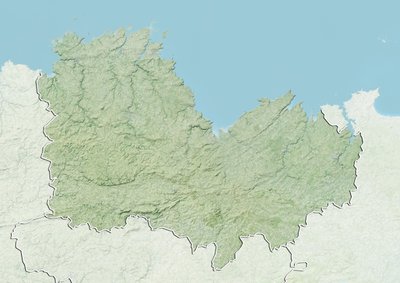 कोट्स-डी'आर्मर विभाग, फ्रांस, राहत मानचित्र द्वारा अज्ञात