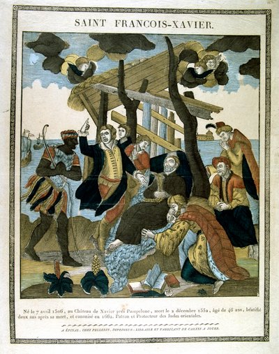 सेंट फ्रांसिस जेवियर 1506-1552 का चित्रण, मिशनरी जिसने जेसुइट ऑर्डर की स्थापना की, 19 वीं शताब्दी द्वारा अज्ञात